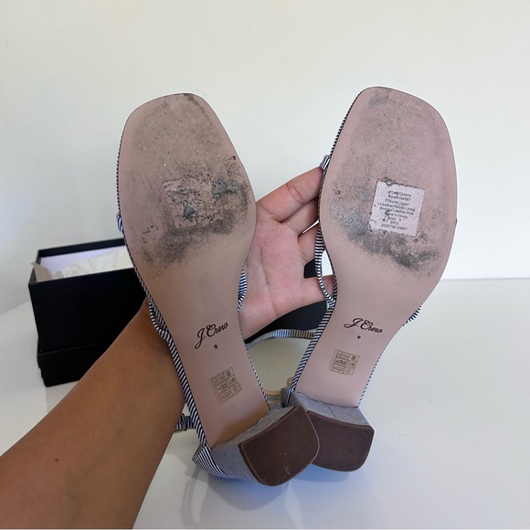 J Crew Skinny Cross Strap Sandals in Stripe Size 9 - Picture 4 of 6